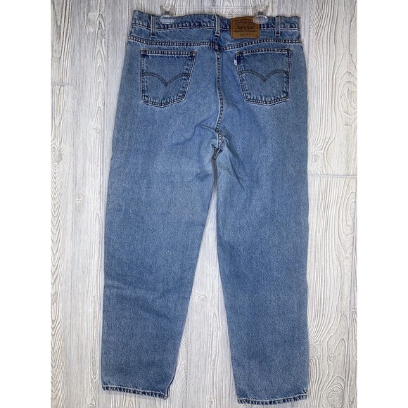 Vintage Levis 553 Jeans Blank White Tab 40x32 Relaxed Straight Leg Mexico 1997 - Picture 2 of 10